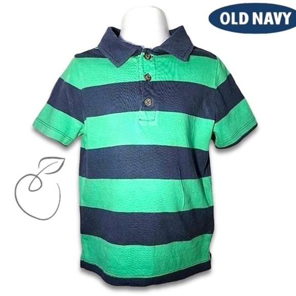 OLD NAVY GREEN & NAVY POLO SHIRT SIZE 3T - Picture 8 of 8